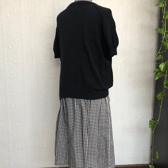 Marc by Marc Jacobs deconstructed dress in navy and white gingham - size Large - Picture 3 of 4